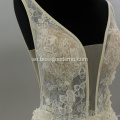 Elegant Vestido de Renda Lace Ärmlös Öppna en linje